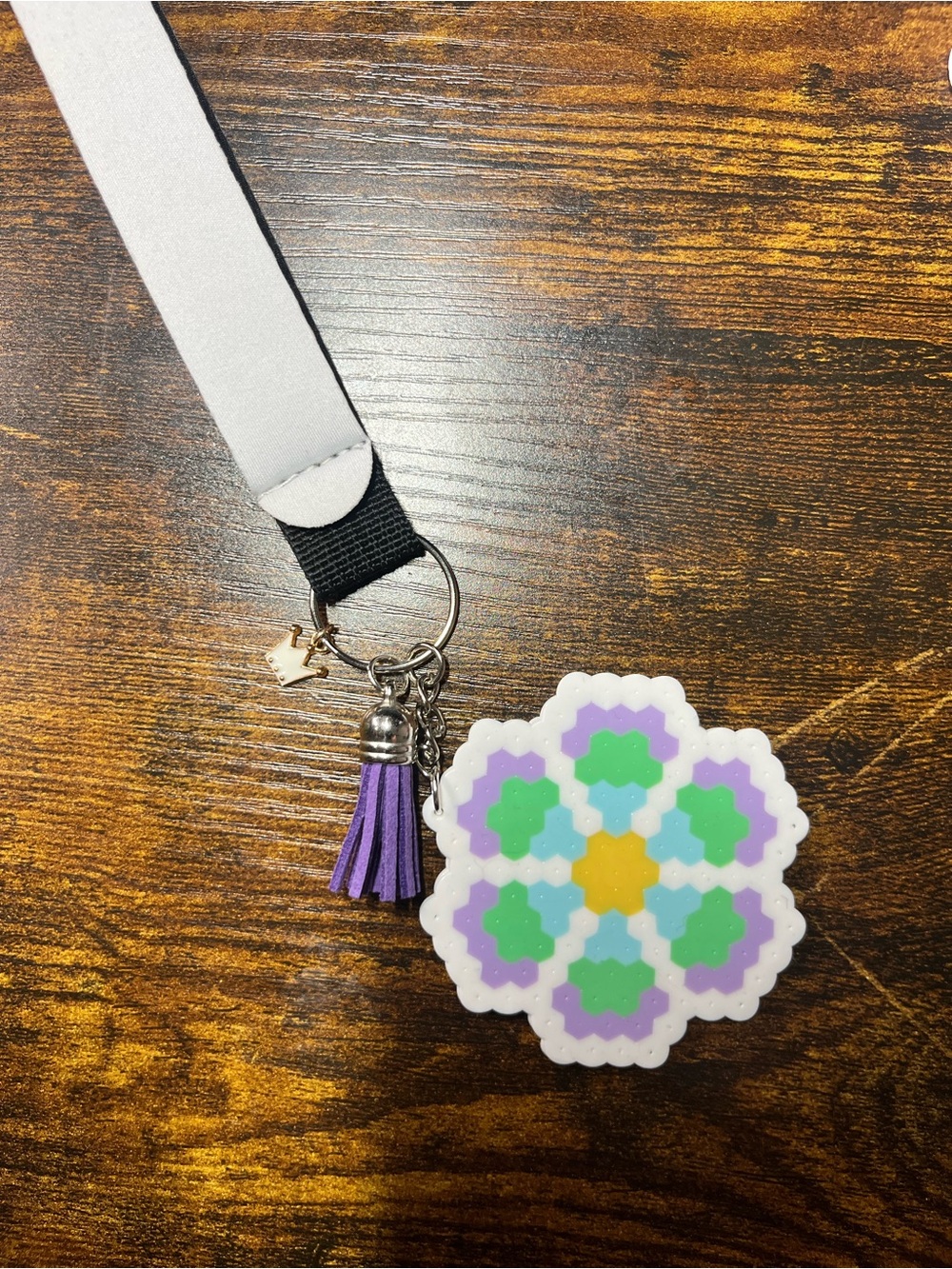 Purple Tassel Floral Keychain Charm